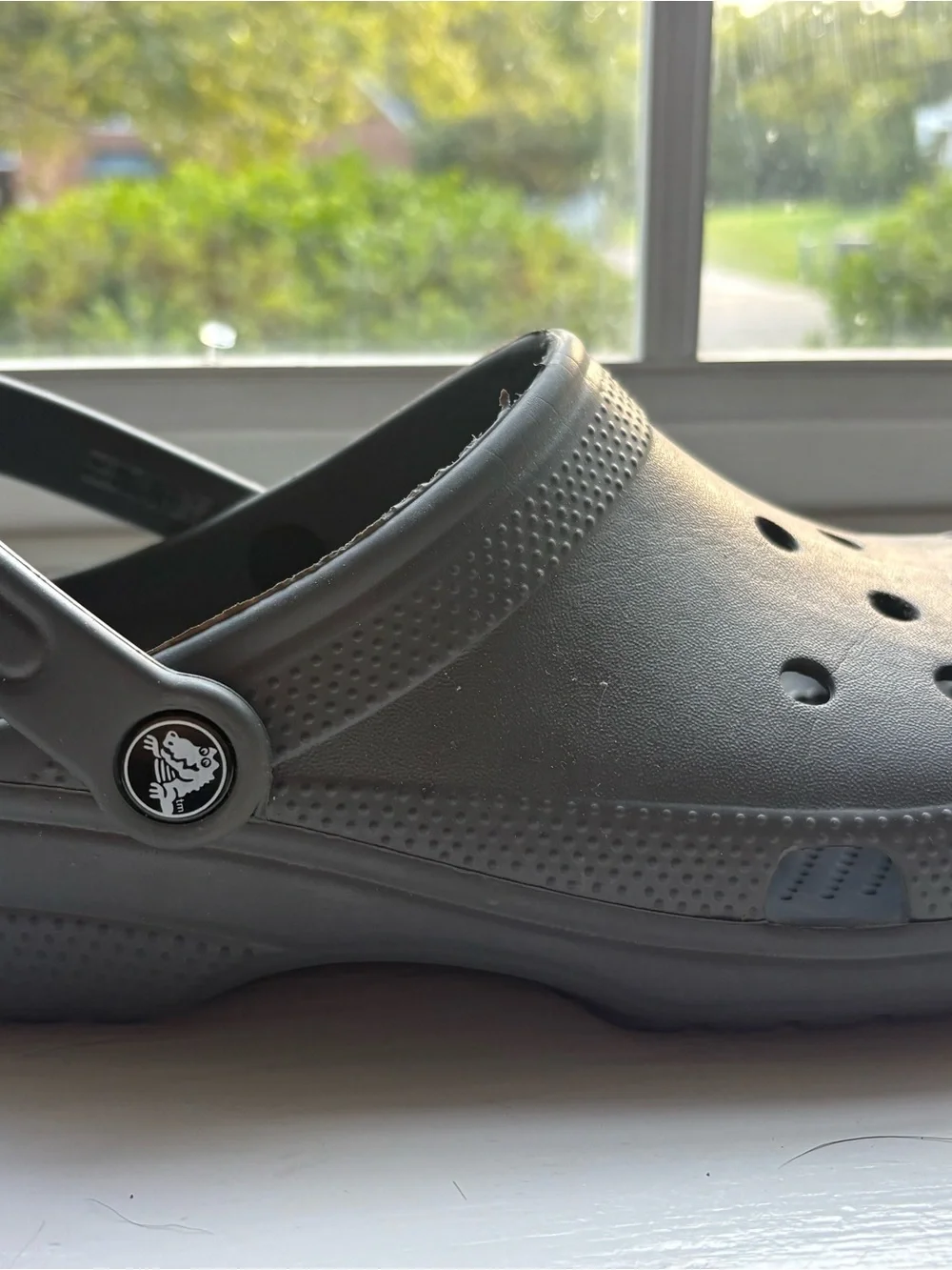 Kids Silver Comfort Crocs- Lightweight Slip-On Shoe